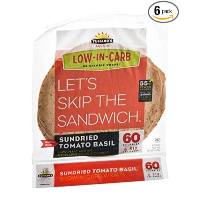 Tumaros Wrap Low Carb Tmo Basil 8 Pc – Pack Of 6