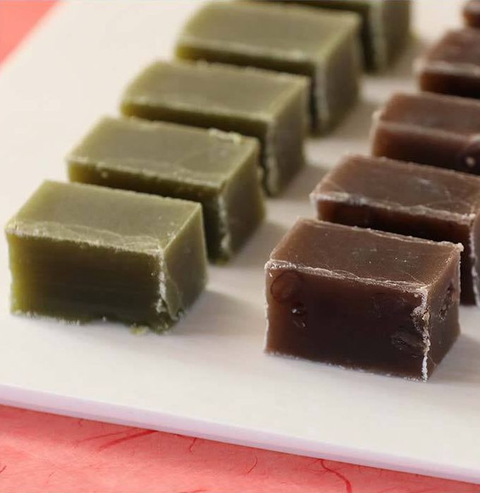 Traditional Ogiyokan from Saga – Red Bean & Matcha (2-Bar Set)