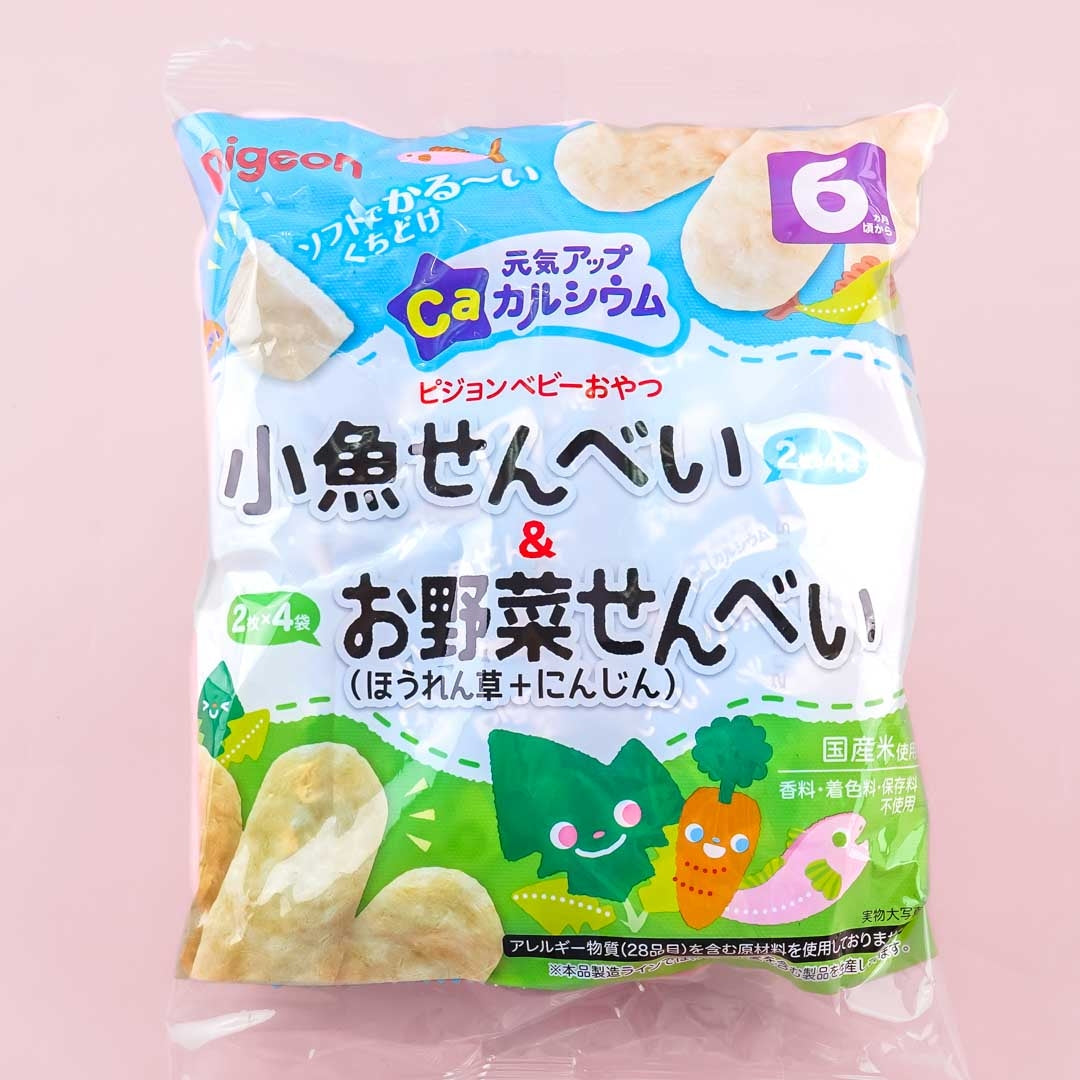 Pigeon Baby Energetic Up Ca Rice Crackers – Small Fish & Vegetables