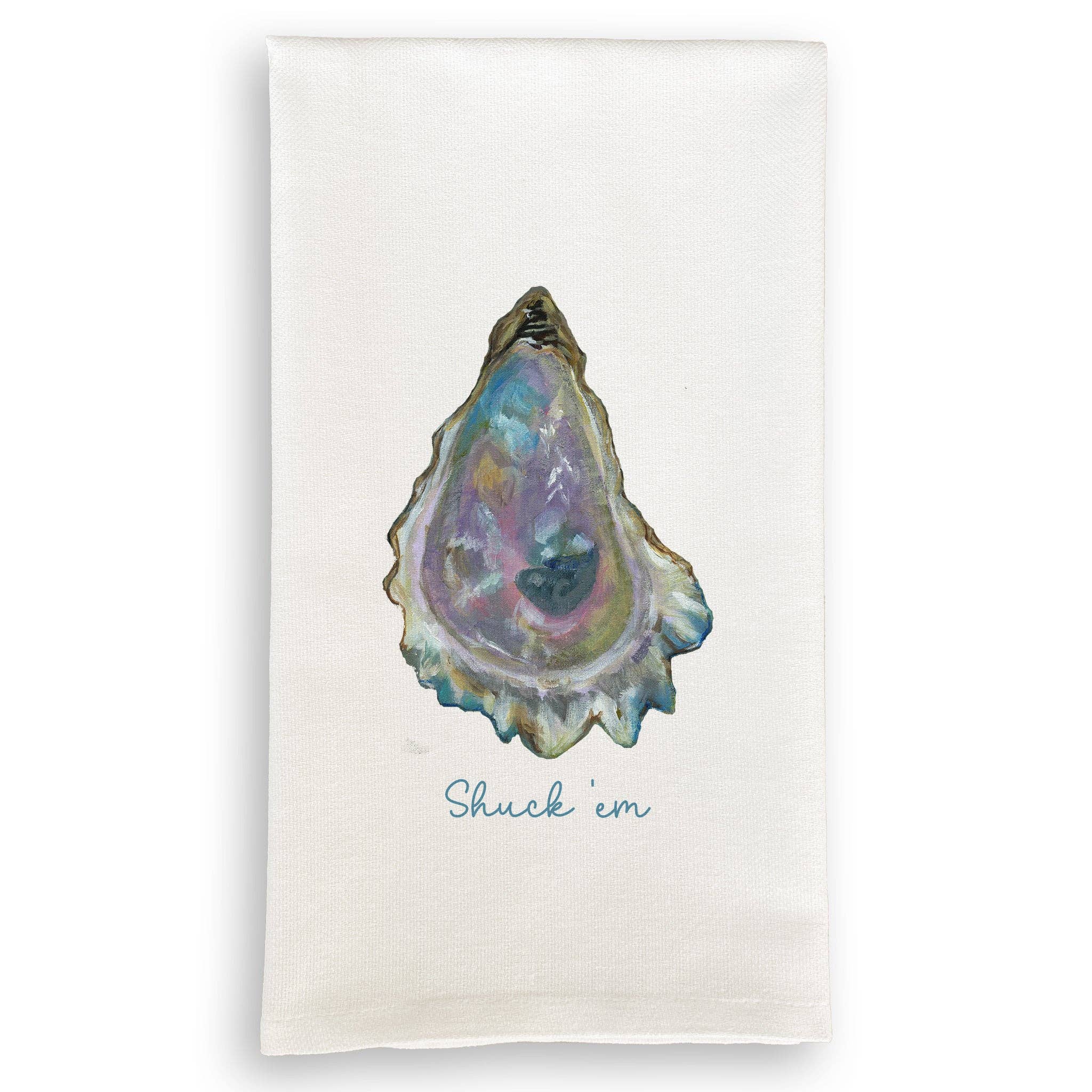 French Graffiti – Purple Oyster with Shuck ’em: Dishtowel