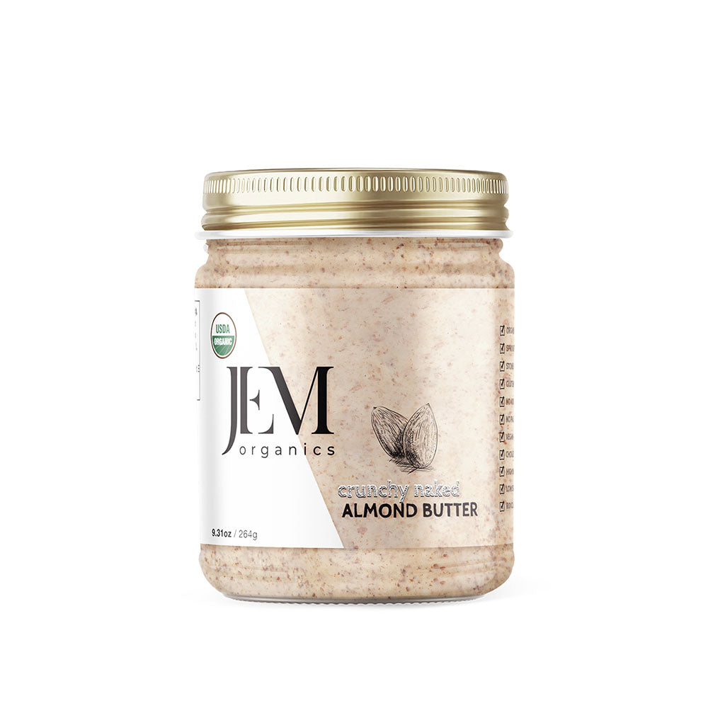 JEM Organics Crunchy Naked Almond Butter – Medium 6 pack