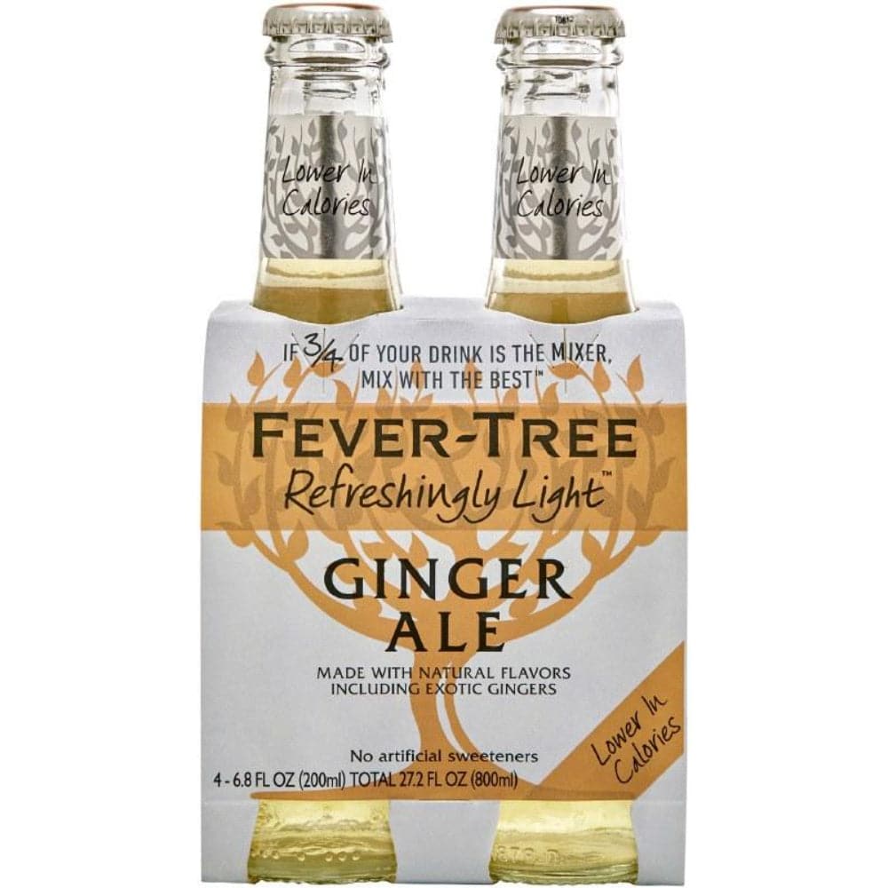 Fever Tree – Soda 4 Pack Ginger Ale Light, 27.2 fl oz | Pack of 6