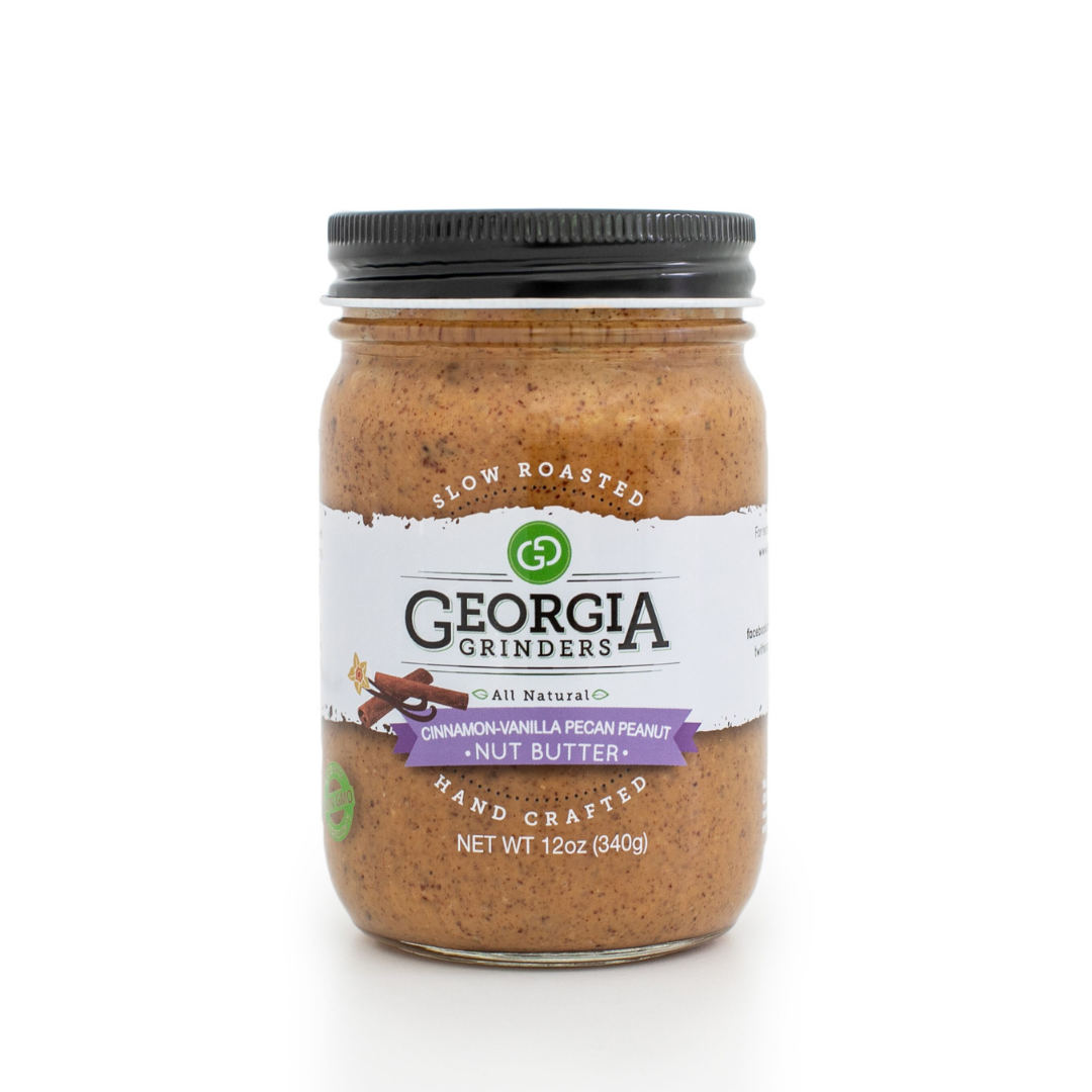 Georgia Grinders Cinnamon Vanilla Pecan-Peanut Butter Jar – 12 oz