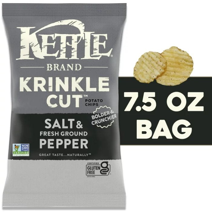 Kettle Foods – Chip Potato Salt N Pepper 7.5 Oz – Pack Of 12