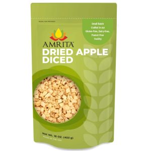 Amrita Bars Dried Diced Apple (Unsulfured) – 10 x 8oz Bags