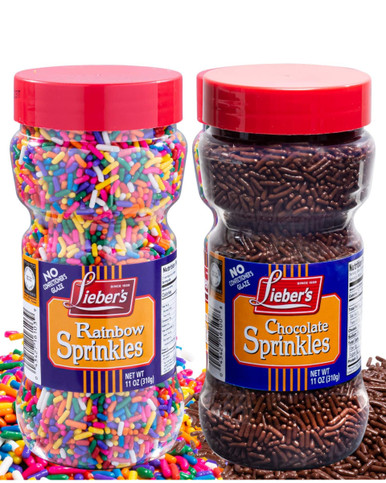 Lieber’s Passover Chocolate & Rainbow Sprinkles, 11 oz (2 Count)