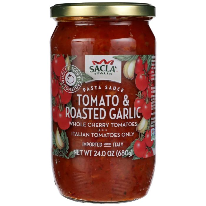 Sacla – Tomatoes Cherry Roasted Garlic, 24 Oz | Pack of 6