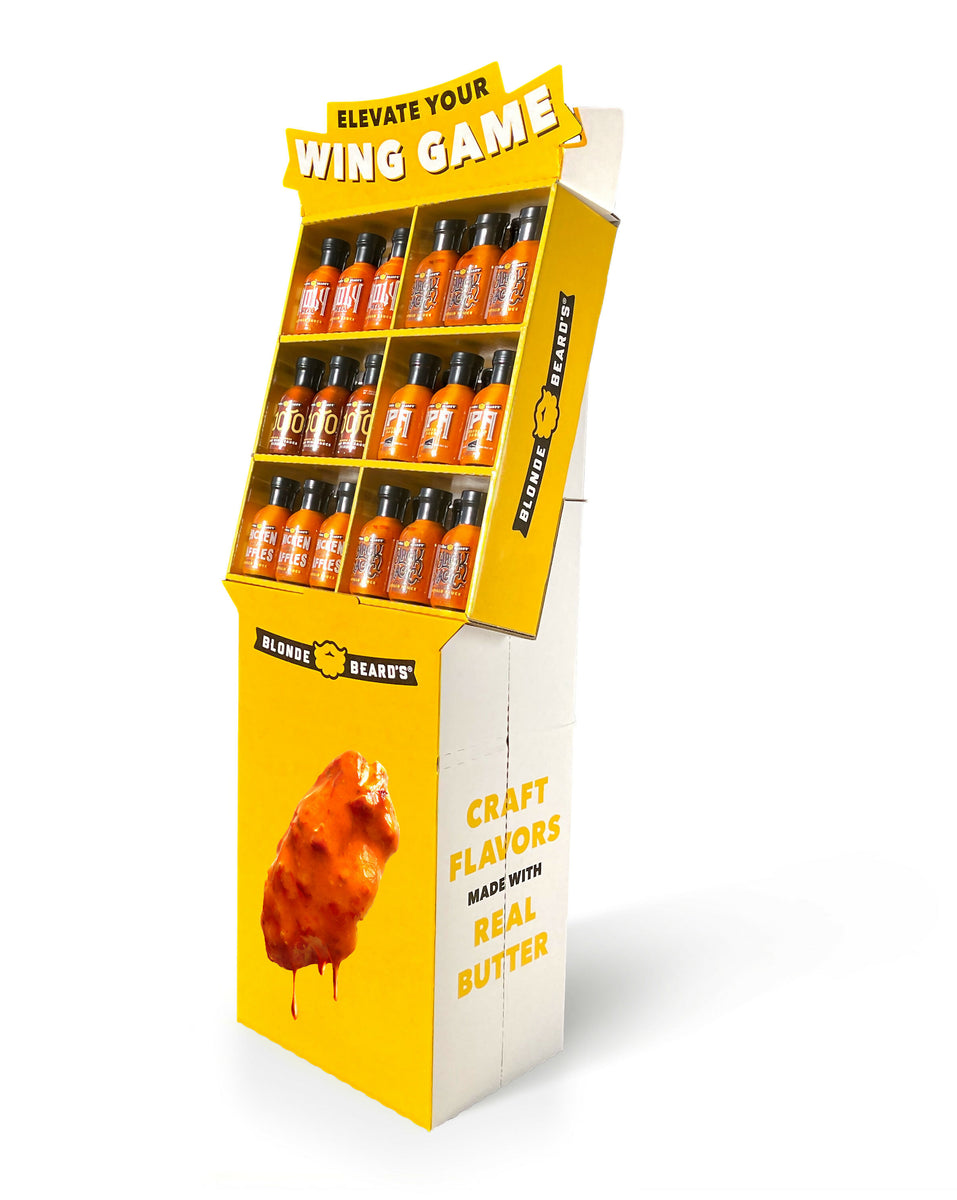 Blonde Beards Sauce Shipper Display – Assortment of 36 Bottles