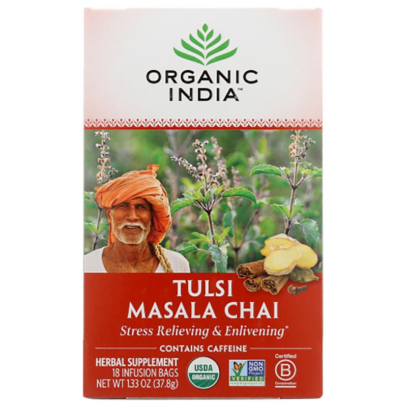 Organic India – Tulsi Masala Chai Tea, 18 Bags, 1.2oz