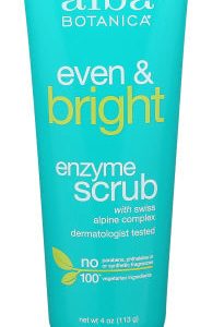 Alba Botanica – Face Scrub Enzyme Even & Bright, 4 Oz – Pack of 1