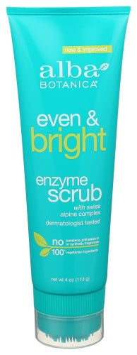 Alba Botanica – Face Scrub Enzyme Even & Bright, 4 Oz – Pack of 1