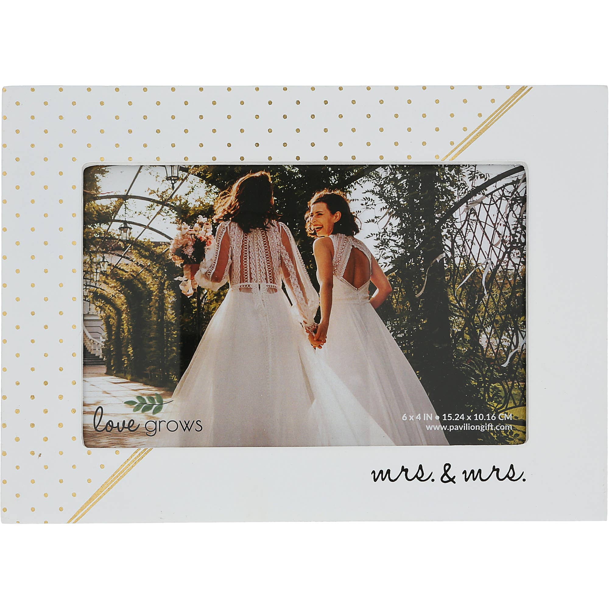 “Mrs. & Mrs.” Rustic Whitewashed 7.5″ x 5.5″ Photo Frame – Holds 6″ x