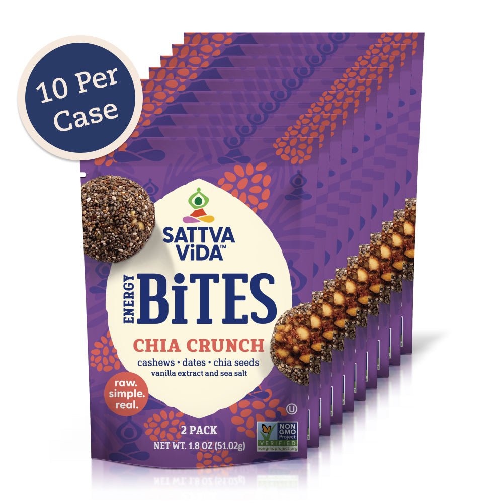 Sattva Vida NEW – Chia Crunch Energy Bites, 2pack (10 per case)
