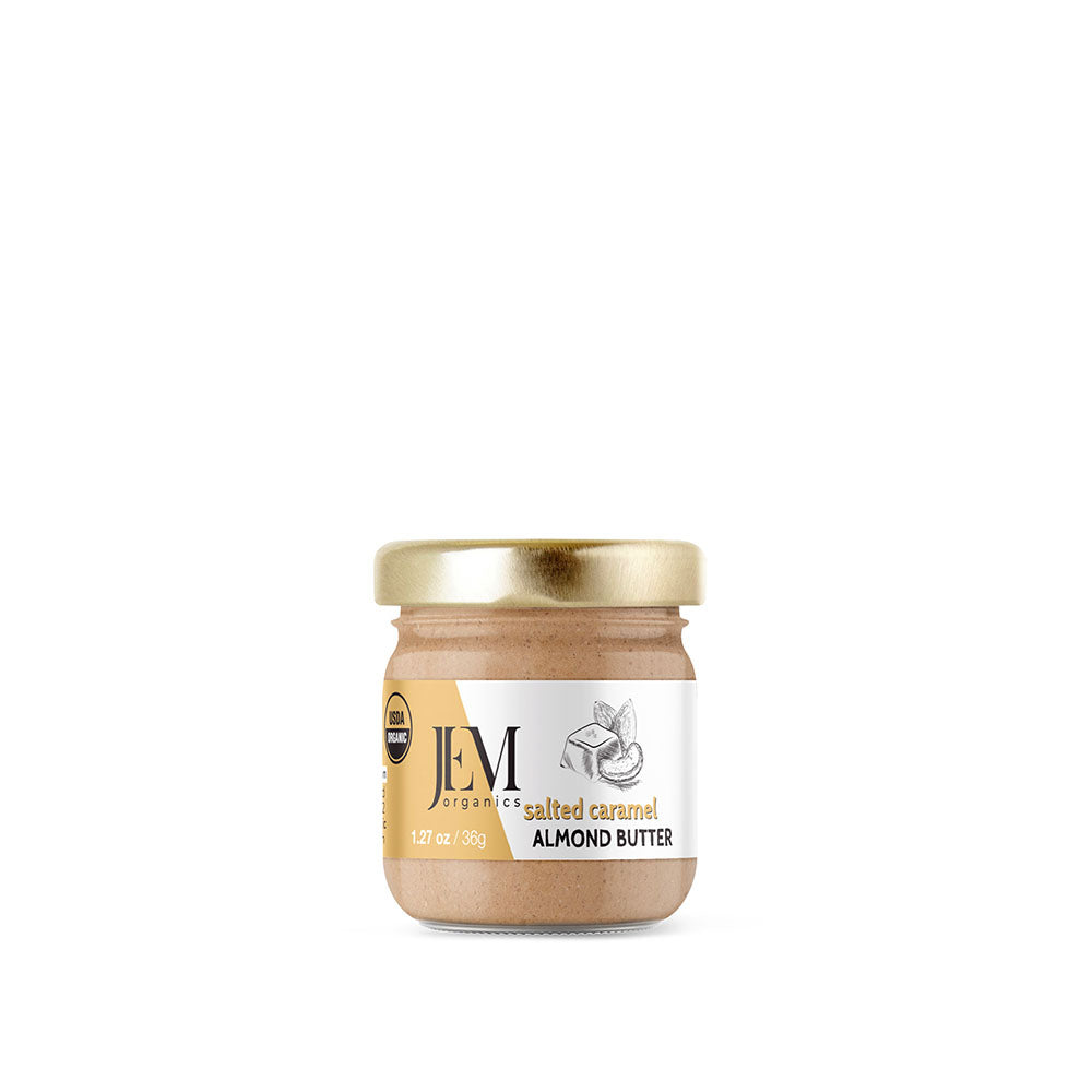 JEM Organics Salted Caramel Almond Butter – Mini 12 pack