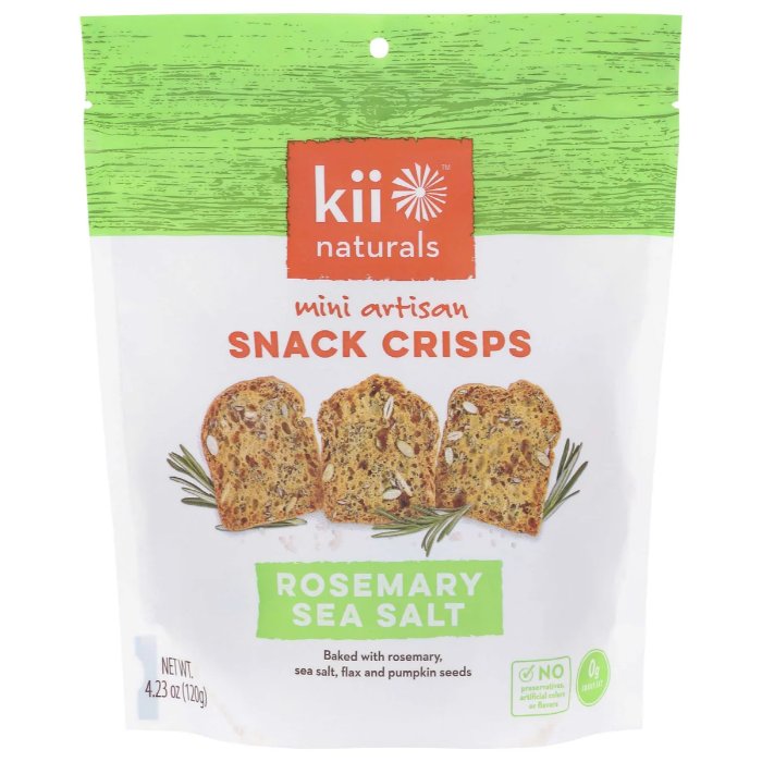 Kii Naturals – Crisps Rosemary Sea Salt 4.23 Oz – Pack Of 12
