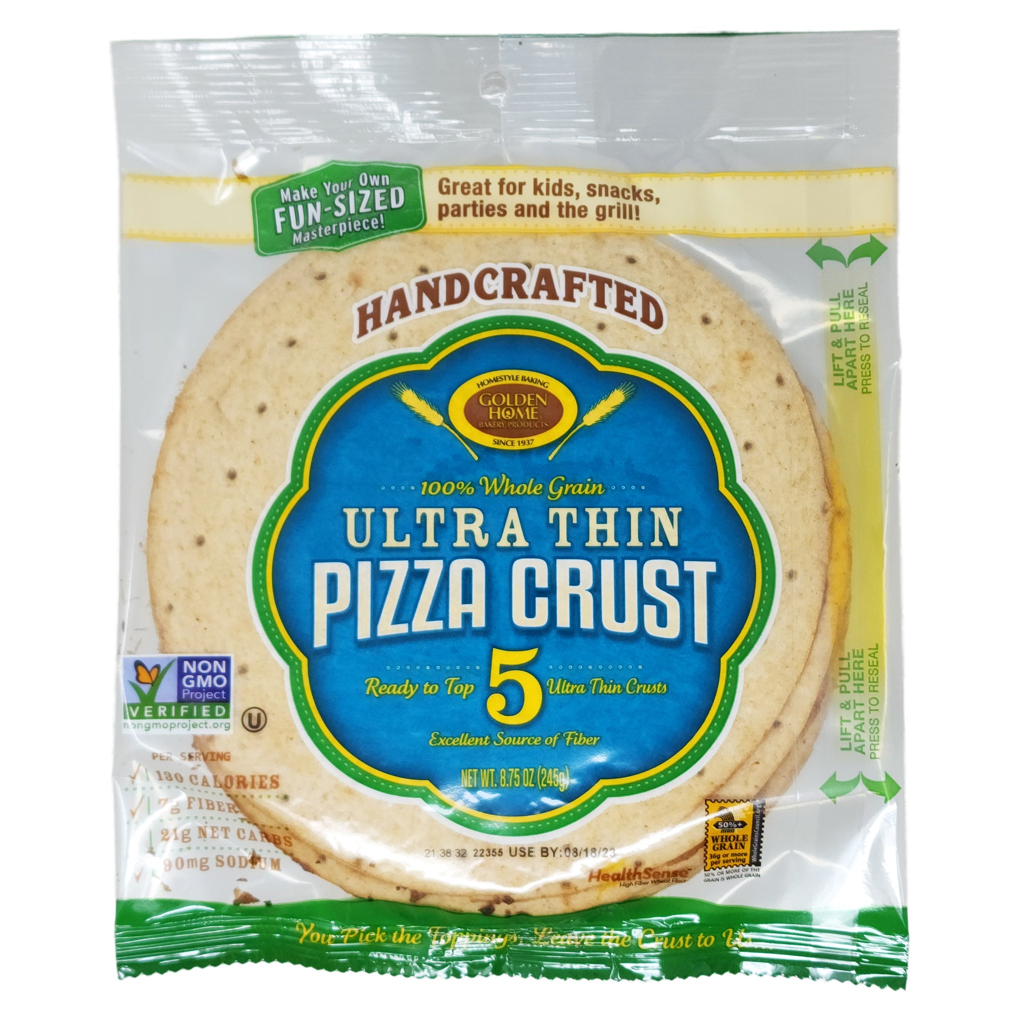 7 inch – Golden Home Whole Grain Ultra Thin Crust Pizza – 8.75oz