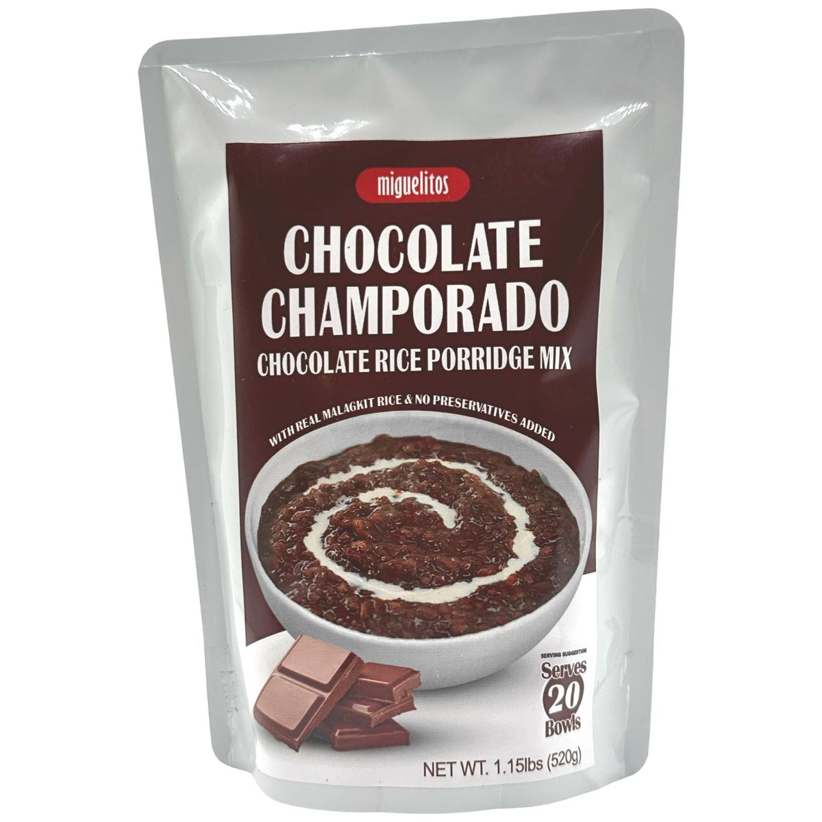 Miguelitos – Chocolate Champorado – Chocolate Rice Porridge Mix – Serves 20 Bowls – 520 G