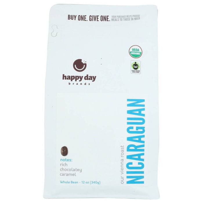 Happy Day Brands – Coffee Nicaraguan Whole Bean 12 Oz – (Pack of 6)