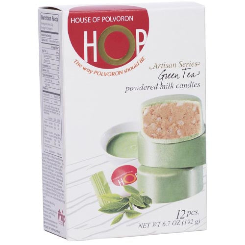 House of Polvoron – HOP – Green Tea – Powdered Milk Candies – 12 Pieces – 192 G