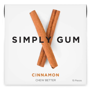 Simply Gum All Natural Gum Cinnamon, 15 Pieces