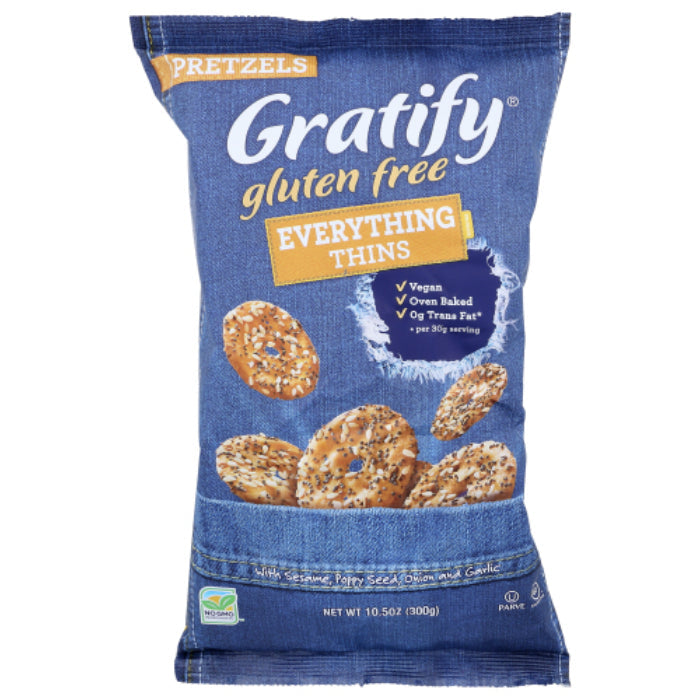 Gratify – Pretzel Everything Thins Gluten Free, 10.5 Oz | Pack of 6