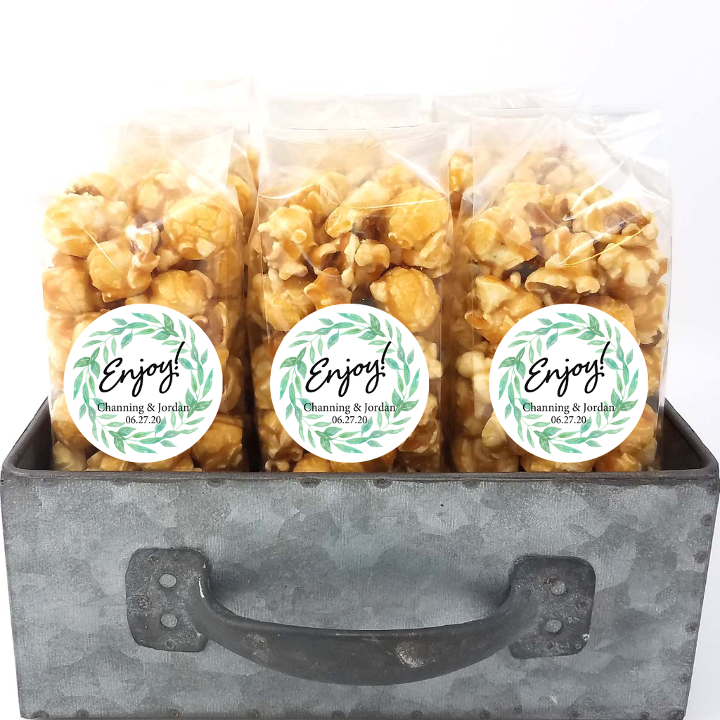 Green Leaf Wreath – Wedding Popcorn Favors