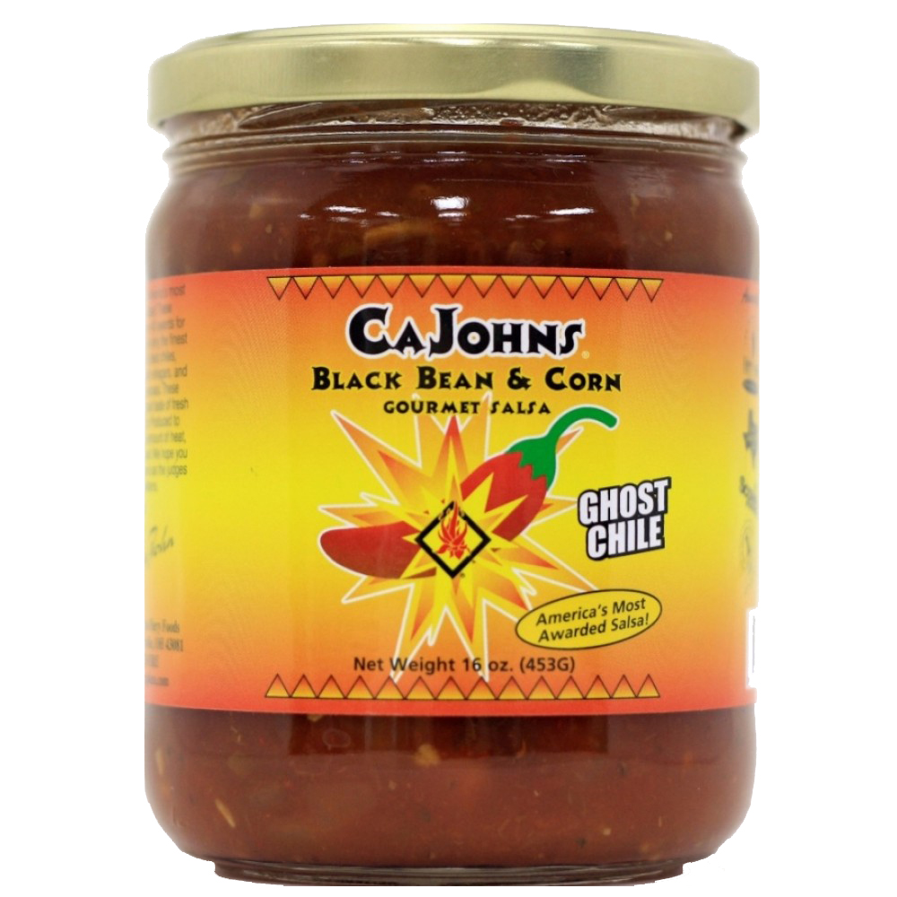 Cajohn’s Black Bean and Corn Ghost Chile Gourmet Salsa