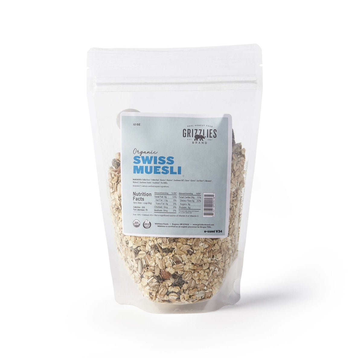 Organic Swiss Muesli Bags – 12 x 12oz