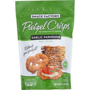 Snack Factory – Pretzel Crisps Garlic, 7.2 oz | Pack of 12