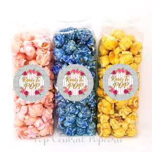 “Ready to POP” Popcorn Favors – Black and White polkadot