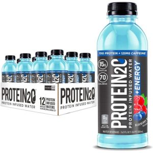 Protein2O – Energy Blueberry Raspberry, 16.9 fl oz | Pack of 12