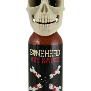 Bone Head Hot Sauce with Skeleton Mask Bottle Head, 5oz.