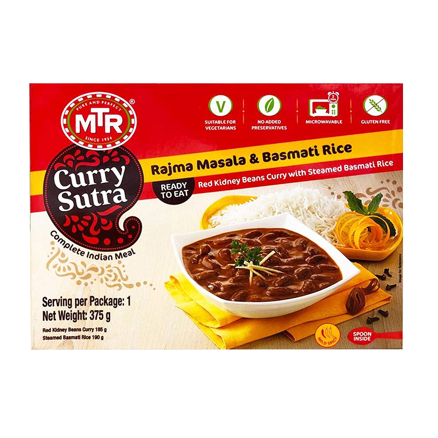 MTR Ready to Eat – Rajma Masala and Basmati Rice 13.22oz(375g)