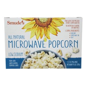 Smude’s Low Sodium Microwave Popcorn – 3 Pack