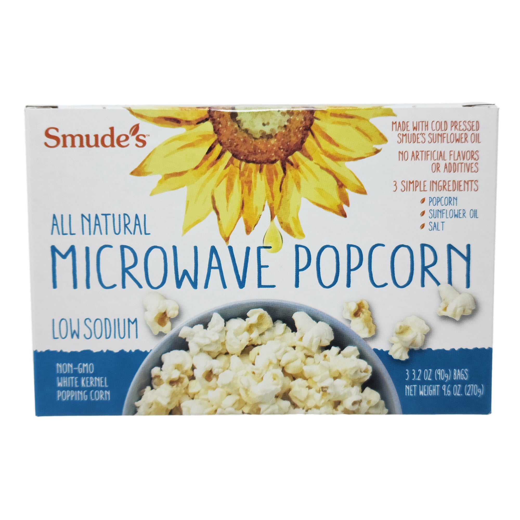 Smude’s Low Sodium Microwave Popcorn – 3 Pack