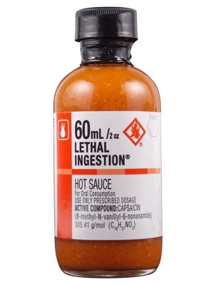 CaJohn’s Lethal Ingestion Bhut Jolokia Hot Sauce, 2oz.