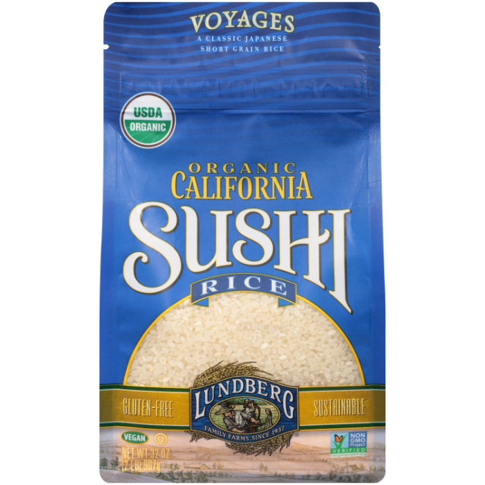 Lundberg – Short Grain Organic Gluten Free Sushi Rice, 32 Oz – Pack of