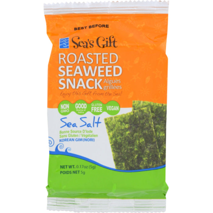 Seas Gift Seaweed Snack Roasted 0.17 Oz – (Pack of 12)