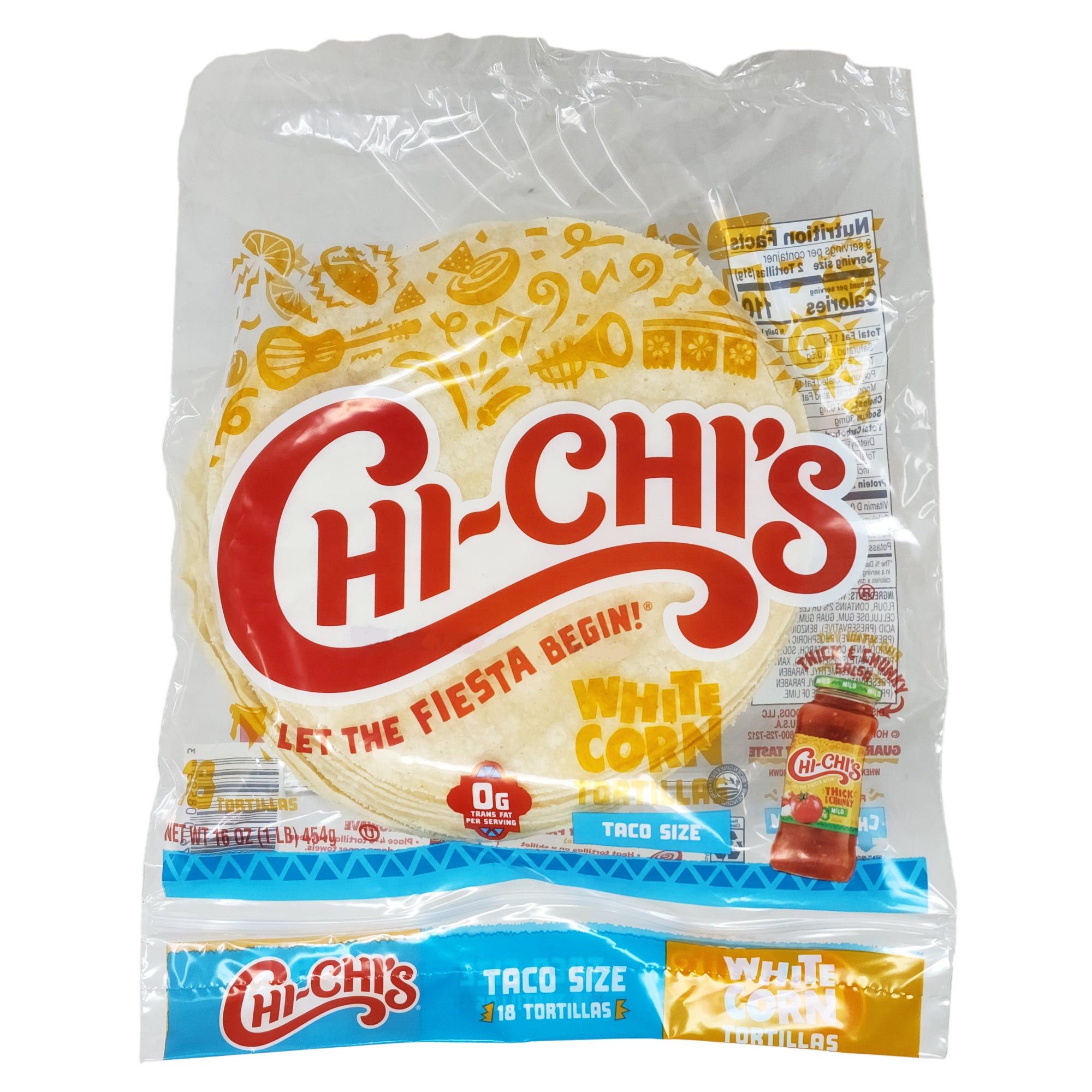 Chi-Chi’s White Corn Taco Style Tortillas – 16oz