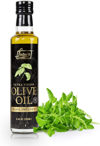 Lieber’s Basil Infused Extra Virgin Olive Oil, 8.45 Fl oz.