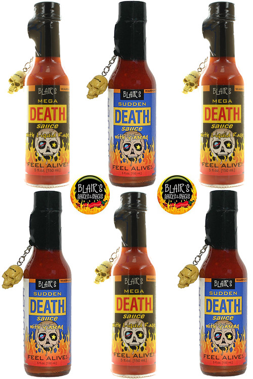 Blair’s Mega and Sudden Death Sauce 6 Pack, 6/5oz.