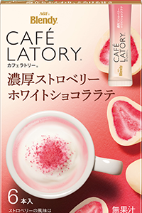 Ajinomoto, Cafe Latory, Strawberry White Chocolate Latte, 6 Sticks in 1 Box