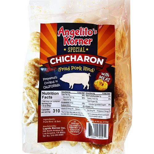 Angelito’s Korner – Special Chicharon – Fried Pork Rind with Meat – 116 G