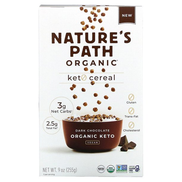 Nature’s Path, Organic Keto Cereal, Dark Chocolate, 9 Oz | Pack of 12