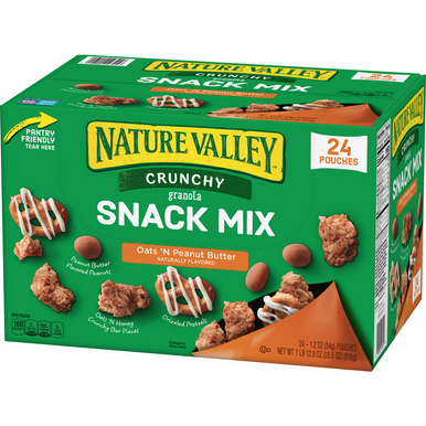 Nature Valley Oats ‘N Peanut Butter, Crunchy Granola Snack Mix, 1.2 oz., 24 pk.