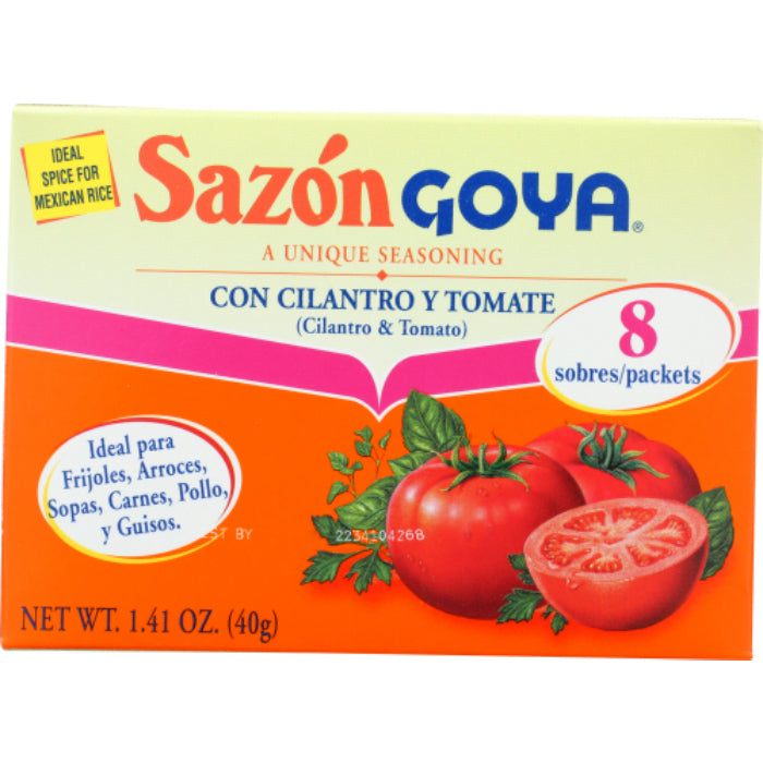 Goya – Sazon Con Cilantro y Tomate 8 Piece, 1.41 Oz (Pack of 36)