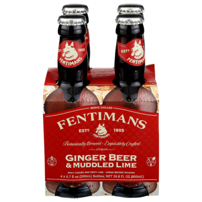 Fentimans – Mixer Ginger Beer Muddled Lime, 26.8 Fl Oz | Pack of 6