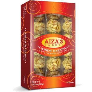 Aiza’s Sweets – Cashew Marzipan – Chewy Candy with Cashew Chips – 18 Pieces – 200 G