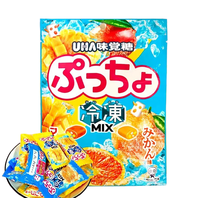 UHA Puchao Mango & Orange Chewy Gummy Candy 80g