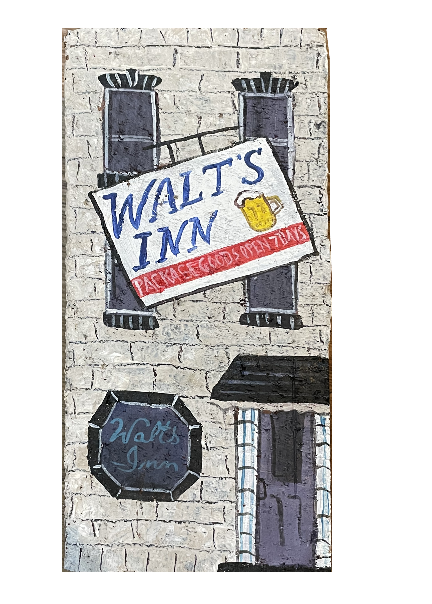 Linda Amtmann Hand Painted Brick- Walt’s Inn
